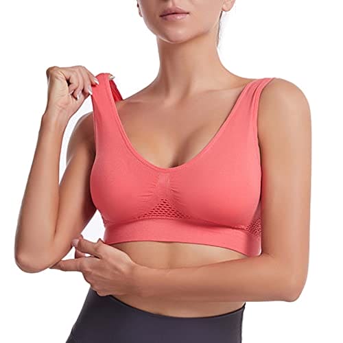 Vexiangni Women's Backless Bra Scoop Neck and Removable Straps Sexy Push Up Bra Wedding Dresses Convertible Micro Essentials Bra Padded Women's Bra, Red (watermelon red), 6X-Large