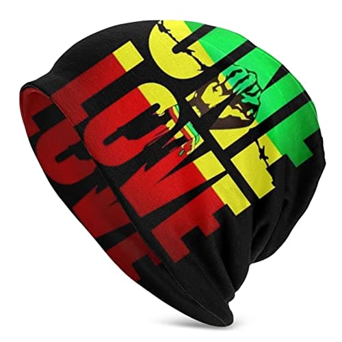 931 Beanie Hat One Love Jamaican Rasta Reggae Sleep Cap Unisex Knitted Cap Baggy Knit Winter Hat for Guys Headwear Teens
