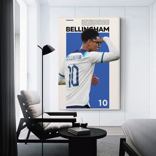 LUUJPWLN Jude Bellingham England Sports Poster High Resolution Soccer Fan Gift Idea Fifa World Cup Canvas Poster Bedroom Decor Landscape Office Room Decor Gift 08x12inch(20x30cm)