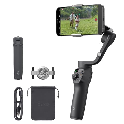 DJI OSMO Mobile 6 Smartphone Stabilizer, in Three Axis for phones, Integrated Extensible Arm, portable and Foldable, stabilizer for videoblogs, YouTube and TikTok videos, Slate Gray