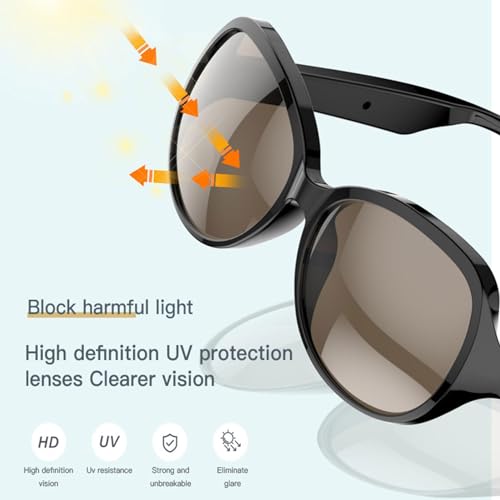 Smart Sunglasses Bone Conduction, Wireless Uv Block Sports Glasses, Bone Conduction Tech Outdoor Use, High Performance Smart Eyewear, Uv-resistant Sports Sunglasses for Walking, Riding