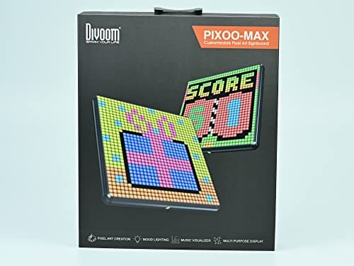 Divoom Pixoo-max Multi-Purposes Digital Photo Frame Bluetooth, 32 X 32 Programmable Pixel Art Led Display, Gaming Accessories, Neon Light for Room Decoration, Window Sign (Black)