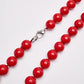 Treasurebay Women's Stunning 14mm Red Beaded Necklace (Red)