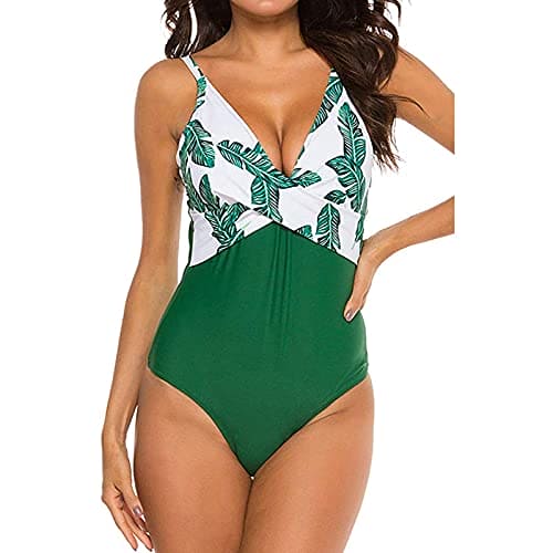 Women's Bikini Set Women's Sexy Bikini Set Triangle Cup Spaghetti Straps Swimsuit Bra Padded Swimsuit Bikini Sets Triangle Wide Underbust Band High Waist Thongs Swimwear } One Piece, Green, M