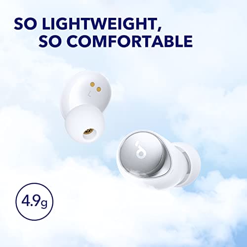 Soundcore by Anker Space A40 Auto-Adjustable Active Noise Cancelling Wireless Earbuds, Reduce Noise by Up to 98%, 50H Playtime, Comfortable Fit, App Customization, Wireless Charge (White)