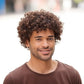 BERRYLION Short Brown Afro Mens Wig|Costume Wigs for Men|Synthetic Curly Mens Wigs for Daily Use