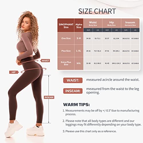 SINOPHANT High Waisted Leggings for Women, Buttery Soft Elastic Opaque Tummy Control Leggings, Plus Size Workout Gym Yoga(Black1,S-M)