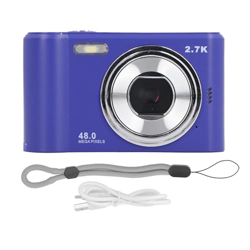 Digital Camera, 1080P 44MP HD Vlogging Camera CCD with 2.4inch Screen, Auto Focus Rechargeable Photography Camera with Flash for Beginners, Kids, Boys, Girls, Compact Video