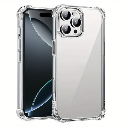 Melomon Case for iPhone 16 Pro Max, Advanced Airbag Drop Protection, Transparent Hard Back PC & Shockproof TPU Bumper Phone Cover, Anti-Scratch, for iPhone 16 Pro Max 6.9-Inch (2024) - Crystal Clear