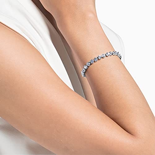 Swarovski Women's Tennis Bracelet, Crystals, Rhodium Plated, White, Medium