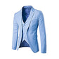 Clearance UK Mens Suits 3 Pieces Blazer Trousers and Waistcoat Classic Formal Business Wedding Suits Male Slim Fit Checked Suit Waistcoat Pants Three Piece Suit Light Blue