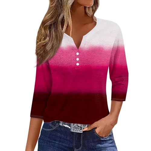 HOOUDO 1 Pound Items with Women Shirts Loose Elegant T Shirts Oversized Short Sleeve Shirt Tee Solid Color Fashion Tunic Streetwear for Ladies Business Holiday Hot Pink