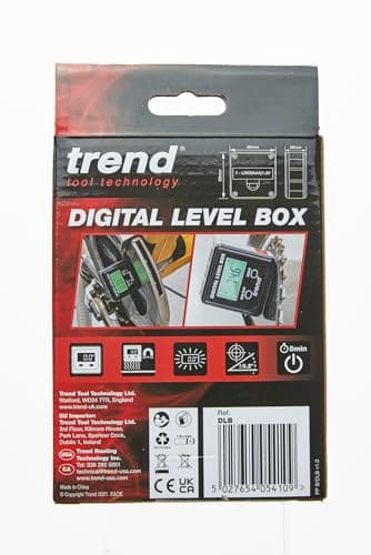 Trend Digital Level Box and Angle Finder (Magnetic Base & LCD Display) for Woodworking and Accurate Table/Mitre Saw Angle Setting, DLB , Black