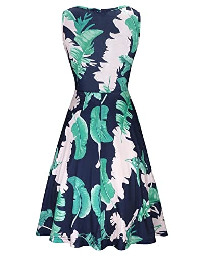 KILIG Womens Summer Dresses Floral Beach Casual Sundress UK Ladies V-Neck Midi Dress（Floral-03，L）