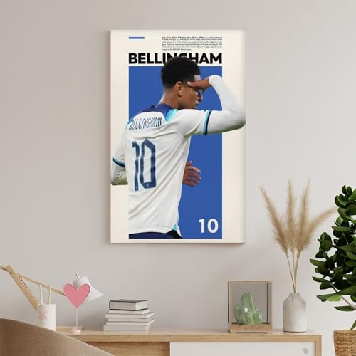 LUUJPWLN Jude Bellingham England Sports Poster High Resolution Soccer Fan Gift Idea Fifa World Cup Canvas Poster Bedroom Decor Landscape Office Room Decor Gift 08x12inch(20x30cm)