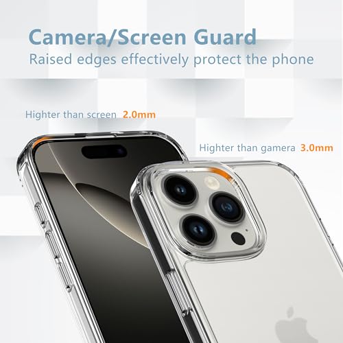 Anoowkoa Case for iPhone 16 Pro Max 6,9" TPU and Clear PC Hybrid Hard Acrylic Slim Phone Case Clear Ultra Crystal Transparent Protective Back Cover Flexible Bumper Silicone Case[Shock Absorption]