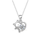 Byourcher Moissanite Diamond kitten cat heart pendant necklace, 925 Sterling Sliver