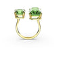 Swarovski Millenia Cocktail Ring, Green Octagon Cut Crystals and Gold Tone Plated, from the Millenia Collection, Size 55