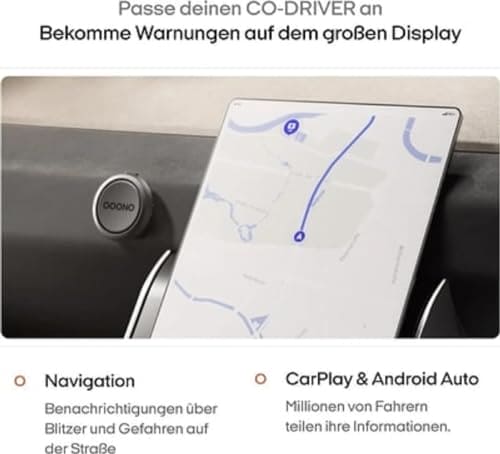 OOONO CO-DRIVER NO2 [NEW MODEL 2024] - Optimised Traffic Safety Alarm - Warns of Speed Cameras and Road Hazards - Rechargeable - LED Indicator - CarPlay & Android Auto Compatible