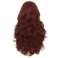 Siudus Womens Dark Red Curly Long Wig Burgundy Wavy Middle Part Wigs Synthetic Heat Resistant Fiber Hair Wig for Cosplay Halloween Use