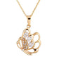 YAZILIND Pendant Necklace Hollow Butterfly Cubic Zirconia Gold Plated Women Jewellery for Her