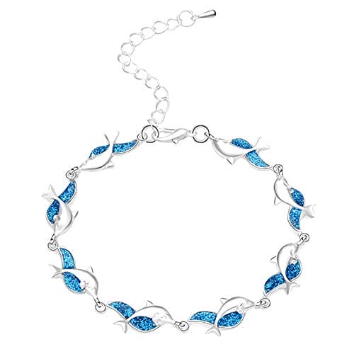 Janly Clearance Sale Women Bracelets, Fashion Luxurious Aobao Animal Dolphin Bracelet for Female Feet Jewelry Gift, Jewelry Sets, Valentine's Day Ideal Gifts (Blue)