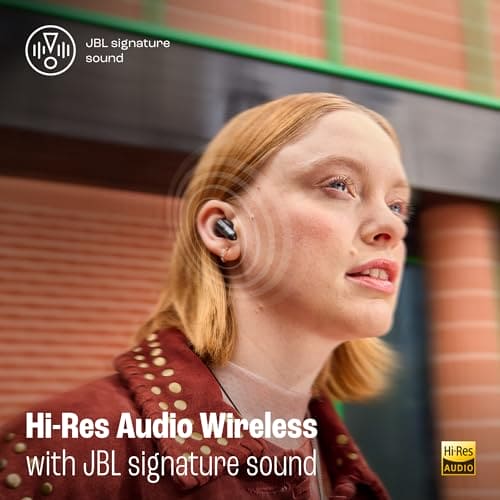 JBL Live Flex 3, Wireless Earbud Headphones with Bluetooth, 50h Battery Life, True Adaptive Noise Cancelling and High-Resolution Signature Sound, IP54 Waterproof, Open-Back Stick Design, Black