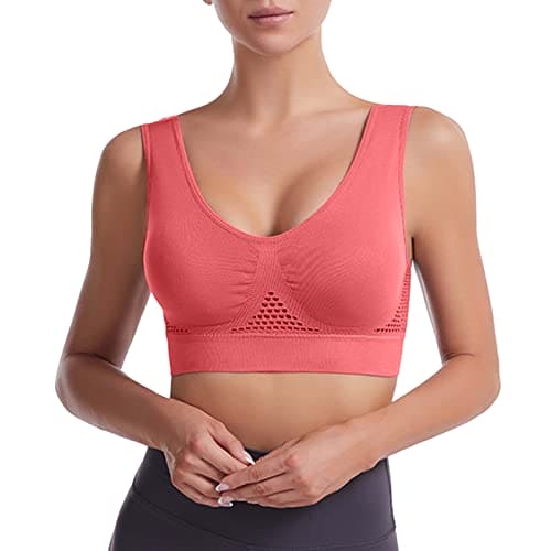 Vexiangni Women's Backless Bra Scoop Neck and Removable Straps Sexy Push Up Bra Wedding Dresses Convertible Micro Essentials Bra Padded Women's Bra, Red (watermelon red), 6X-Large