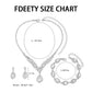 FDEETY Jewelry Sets for Women Rhinestone Necklace Bracelet Dangle Earrings for Bride Bridesmaid Crystal Cubic Zirconia Bridal Wedding Jewelry (Silver)