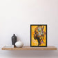 Artery8 Abstract African Woman Portrait Futuristic Ochre Living Room Artwork Framed Wall Art Print A4