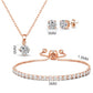 Philip Jones Rose Gold Plated Solitaire Friendship Set Created with Zircondia® Crystals