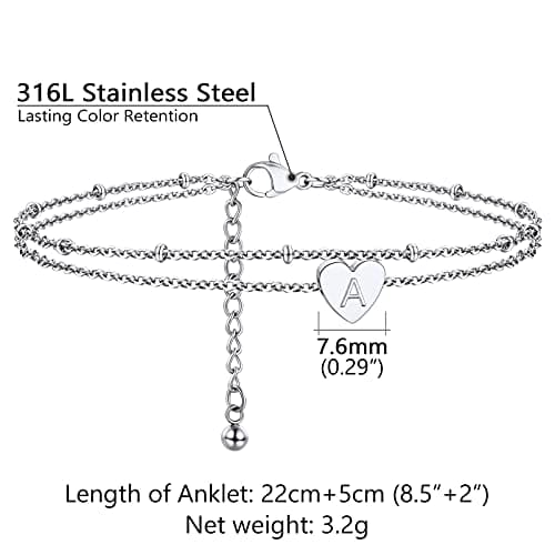 PROSTEEL Alphabet Ankle Bracelets for Women