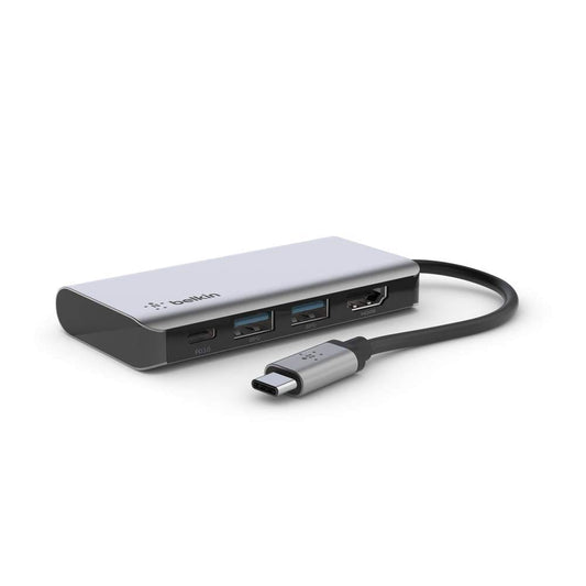 Belkin USB C 4-in-1 MultiPort Adapter (with 4K HDMI, USB-C 100W PD Pass-Through Charging, 2 x USB A Ports for MacBook Pro, MacBook Air, iPad Pro, XPS and More)