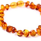 SilverAmber Jewellery UK New Baltic Amber Anklet Bracelet Cognac - Handmade 100% Genuine Amber Polished Beads - Premium Quality - Sizes 12-27 CM - (Size: 12 CM)