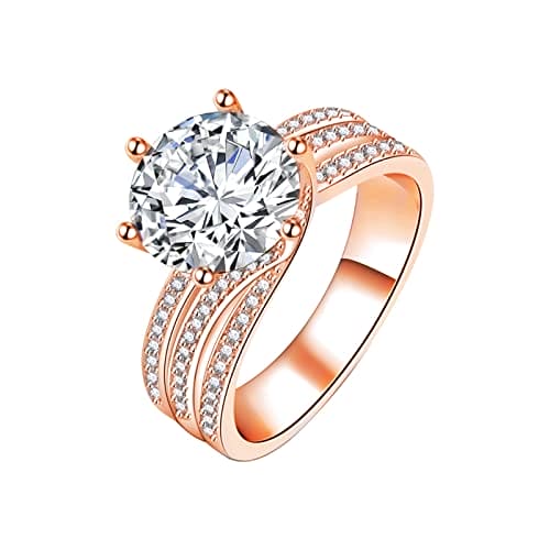 Super Flash Moissanite Ring Shaped Engagement Rings For Women Moissanite Twisted Engagement Rings Wedding Anniversary Promise Rings For Bridal Wife Girlfriend Rings Women (H, One Size)