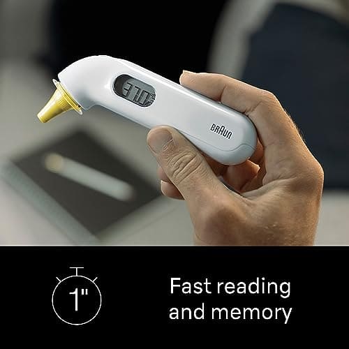 Braun ThermoScan 3 Ear thermometer | 1 second measurement | Audio fever indicator | Digital Display | Baby and infant friendly | No.1 Brand Among Doctors1 | IRT3030