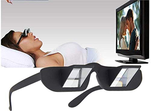 okcsc Lazy Glasses 90° Laying Down Prism Glasses Horizontal Bed Reading Glasses High Definition for Reading Watching TV Phones -Small