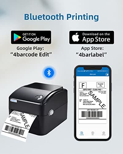 vretti Thermal Bluetooth Label Printer Bluetooth Shipping Label Printer,Thermal Label Printer 4x6 With Compatible with Windows and Linux Systems,Not Compatible with Mac OS