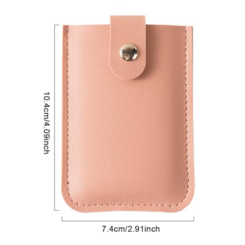 ASIEIT Wallet Multi-Card Slots Pull Out Card Holder Ultra-Thin Card Holder with Press Button Minimalist for Money Cards (Pink)