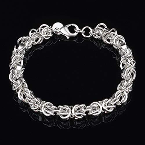 Women's Fashion 925 Sterling Silver Bracelet Bangle Chain Banquet Jewelry Gift for Girls Women