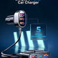 JOYROOM 5 Multi USB Car Charger Adapter, 6.2A Cigarette Lighter USB Charger, 12v Car Phone Charger with 5FT Cable for Front & Back Seat Charging, Compatible with Samsung, iPhone.