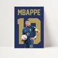 Football Wall Art Poster Prints For Boys Bedroom Set of 4 - Ronaldo, Messi, Mbappé and Neymar - [Frames Not Included] (Superstars, A4)