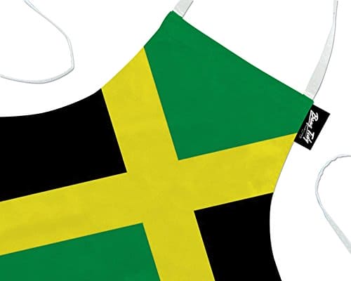 Jamaican Flag apron Baking Jamaica themed Caribbean Reggae Gifts Kitchen Cooking White