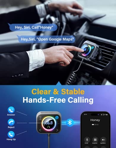 Bluetooth 5.3 FM/AUX Bluetooth Car Adapter, JOYROOM【Air Vent Installation & Bass Boost】 3 Ports PD&QC 3.0 FM Transmitter for Car, Radio Bluetooth Receiver for Car HD Calling and Enjoy Music