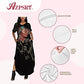 Women's Long Sleeve Casual Swing Simple T-Shirt Loose Dress Black Girl African American Girl Dresses M