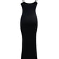 Edhomenn Womens Sexy Fish Tail Bodycon Maxi Dress Sleeveless Spaghetti Strap Long Dress Summer Solid Slim Fit Y2K Dress (A-Black, S)