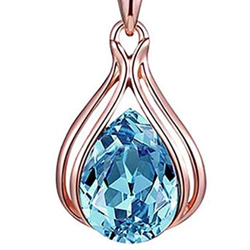 YSoutstripdu Jewelry Set For Women, Women Cubic Zirconia Water Drop Pendant Necklace Ear Stud Earrings