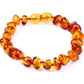 SilverAmber Jewellery UK New Baltic Amber Anklet Bracelet Cognac - Handmade 100% Genuine Amber Polished Beads - Premium Quality - Sizes 12-27 CM - (Size: 12 CM)