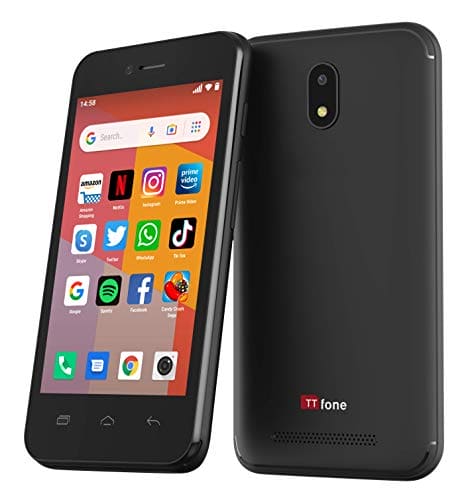 TTfone TT20 Smart 3G Mobile Phone with Android GO - 8GB - Dual Sim - 4Inch Touch Screen - Pay As You Go (EE with £10 Credit)