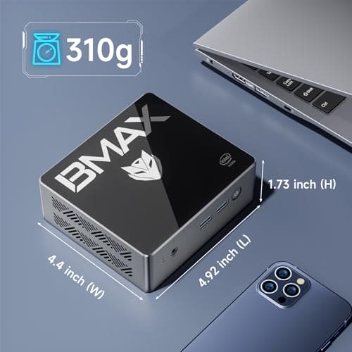 BAMX Mini Pc N97 (Beat N100/N95, up 3,6 GHz)｜16GB DDR4 512GB M.2 SSD Wi-11 Pro｜B4Pro Mini Computer Desktop｜2x HDMI Display 4K Small PC VESA for School/Office/Business Bluetooth 4.2 / WiFi 5 / USB3.2